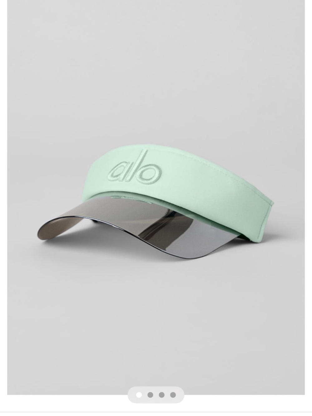 ALO Yoga Mint Green Visor with Reflective Silver Shield